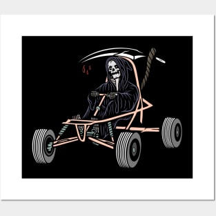 Car and skull Posters and Art